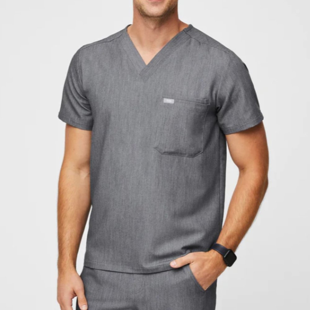 Men's Leon Pocket Scrub Top Graphite size Large